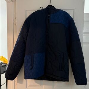 Desigual Black and Blue Quilted Puffer Jacket